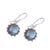 Labradorite dangle earrings, 'Evening Bloom' - Round Sterling Silver and Labradorite Dangle Earrings (image 2c) thumbail