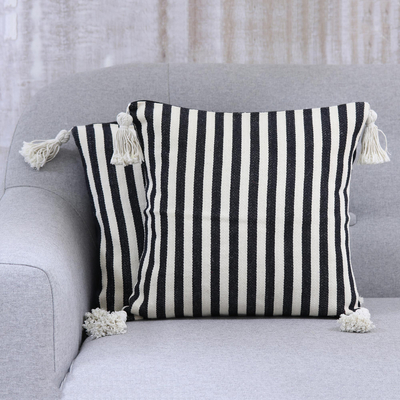 High Quality Black and White Stripe  Cotton Cushion Cover