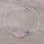 Rose quartz and aventurine pendant bracelet, 'Crystal Shimmer' - Sterling Silver Rose Quartz and Aventurine Pendant Bracelet (image 2) thumbail