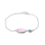 Rose quartz and aventurine pendant bracelet, 'Crystal Shimmer' - Sterling Silver Rose Quartz and Aventurine Pendant Bracelet (image 2c) thumbail