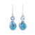 Blue topaz dangle earrings, 'Tidal Dream' - Blue Topaz and Composite Turquoise Dangle Earrings