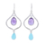 Amethyst and chalcedony dangle earrings, 'Divine Duo' - Amethyst and Chalcedony Dangle Earrings from India thumbail