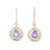 Gold plated amethyst dangle earrings, 'Glittering Lilac' - Amethyst and 18k Gold Plated Sterling Silver Dangle Earrings thumbail