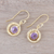 Gold plated amethyst dangle earrings, 'Glittering Lilac' - Amethyst and 18k Gold Plated Sterling Silver Dangle Earrings (image 2b) thumbail
