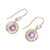 Gold plated amethyst dangle earrings, 'Glittering Lilac' - Amethyst and 18k Gold Plated Sterling Silver Dangle Earrings (image 2c) thumbail