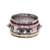 Copper and brass accented sterling silver spinner ring, 'Classic Bloom' - Handcrafted Sterling Silver Spinner Ring from India thumbail