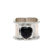 Onyx wrap ring, 'Romance Beckons' - Heart-Shaped Onyx and Sterling Silver Wrap Ring from India
