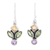 Multi-gemstone dangle earrings, 'Sparkling Unity' - Multi-Gemstone Dangle Earrings from India