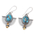 Citrine dangle earrings, 'Blue Flame' - Citrine and Blue Composite Turquoise Dangle Earrings