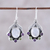 Multi-gemstone dangle earrings, 'Leaves of Glamour' - Rainbow Moonstone Peridot and Amethyst Dangle Earrings