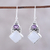 Rainbow moonstone and amethyst dangle earrings, 'Cloud Fragments' - Sterling Silver Rainbow Moonstone Amethyst Dangle Earrings