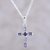 Iolith-Anhänger-Halskette - Halskette mit Kreuzanhänger aus Iolith und Sterlingsilber aus Indien