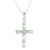 Halskette mit Peridot-Anhänger - Halskette mit Kreuzanhänger aus Sterlingsilber und Peridot