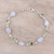 Rainbow moonstone and peridot link bracelet, 'Misty Forest' - Sterling Silver Rainbow Moonstone and Peridot Link Bracelet thumbail