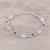 Rainbow moonstone and peridot link bracelet, 'Misty Forest' - Sterling Silver Rainbow Moonstone and Peridot Link Bracelet (image 2b) thumbail