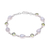 Rainbow moonstone and peridot link bracelet, 'Misty Forest' - Sterling Silver Rainbow Moonstone and Peridot Link Bracelet
