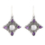 Rainbow moonstone and amethyst dangle earrings, 'Eternal Delight' - Rainbow Moonstone Amethyst Sterling Silver Dangle Earrings