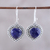 Ohrhänger aus Lapislazuli - Herz-Ohrringe aus blauem Lapislazuli und Sterlingsilber