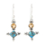 Citrin-Ohrhänger, „Opulente Sterne“ – Citrin- und Türkis-Komposit-Ohrringe aus Sterlingsilber
