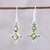 Peridot dangle earrings, 'Opulent Stars' - Sterling Silver and Green Peridot Star Dangle Earrings