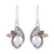 Multi-gemstone dangle earrings, 'Eternal Essence in White' - Silver Cultured Pearl Citrine and Iolite Dangle Earrings