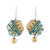 Ceramic dangle earrings, 'Geometric Mystique' - Hexagonal Ceramic Dangle Earrings Crafted in India