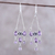 Amethyst chandelier earrings, 'Glittering Dance' - Sterling Silver and Purple Amethyst Chandelier Earrings