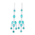 Onyx chandelier earrings, 'Leafy Adornment' - Sterling Silver and Green Onyx Chandelier Earrings