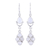 Rainbow moonstone dangle earrings, 'Misty Beauty' - Sterling Silver Rainbow Moonstone Iridescent Dangle Earrings