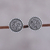 aretes con drusa - Aretes redondos de plata esterlina y drusa gris