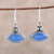Pendientes colgantes de topacio azul y calcedonia - Pendientes colgantes de plata de ley con topacio azul y calcedonia