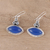 Blue topaz and chalcedony dangle earrings, 'Joyous Blue' - Sterling Silver Blue Topaz and Chalcedony Dangle Earrings