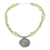 Peridot beaded pendant necklace, 'Gleaming Glamour' - Peridot and Composite Turquoise Beaded Pendant Necklace