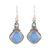 Blue topaz and chalcedony dangle earrings, 'Blissful Blue' - Sterling Silver Blue Topaz and Chalcedony Dangle Earrings (image 2a) thumbail