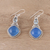 Blue topaz and chalcedony dangle earrings, 'Blissful Blue' - Sterling Silver Blue Topaz and Chalcedony Dangle Earrings (image 2b) thumbail