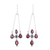 Garnet dangle earrings, 'Scarlet Flare' - Sterling Silver and Red Garnet Dangle Earrings