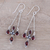Granat-Ohrhänger - Ohrhänger aus Sterlingsilber und rotem Granat