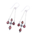 Garnet dangle earrings, 'Scarlet Flare' - Sterling Silver and Red Garnet Dangle Earrings