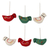 Wool felt ornaments, 'Christmas Pigeons' (set of 6) - Assorted Color Wool Felt Pigeon Ornaments (Set of 6) thumbail