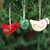 Wool felt ornaments, 'Christmas Pigeons' (set of 6) - Assorted Color Wool Felt Pigeon Ornaments (Set of 6) (image 2b) thumbail