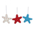Wool felt ornaments, 'Festive Sea Stars' (set of 3) - Festive Starfish Ornaments Made in India (Set of 3) (image 2a) thumbail