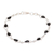 Onyx link bracelet, 'Wondrous Rain' - Sterling Silver and Black Onyx Raindrop Link Bracelet