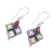 Multi-gemstone dangle earrings, 'Sparkling Quartet' - Indian Garnet Citrine Peridot and Amethyst Dangle Earrings