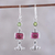 Garnet and peridot dangle earrings, 'Magnificent Jhumki' - Garnet and Peridot Jhumki Dangle Earrings from India