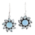 Blue topaz and chalcedony dangle earrings, 'Sky Glory' - Blue Topaz and Chalcedony Dangle Earrings from India