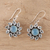 Blue topaz and chalcedony dangle earrings, 'Sky Glory' - Blue Topaz and Chalcedony Dangle Earrings from India