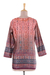 Embroidery trim tunic, 'Palace Intrigue' - Embroidery Trim Tunic in Pumpkin and Blush from India (image 2d) thumbail