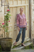 Embroidered tunic, 'Antique Petal' - Embroidered Tunic in Petal Pink and Cream from India (image 2b) thumbail