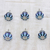Ceramic knobs, 'Blue Vine' (set of 6) - Hand Painted Ceramic Drawer Pulls in Blue (Set of 6)