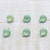 Tiradores de cerámica, (juego de 6) - Perillas de cerámica de caracol verde menta hechas a mano (juego de 6)
